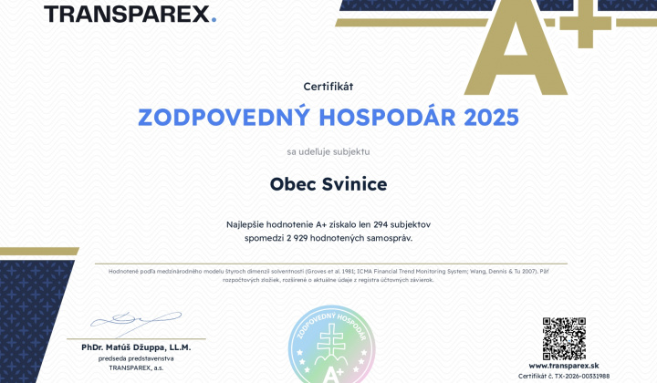 Aktuality / Ocenenie Zodpovedný hospodár 2025 - foto